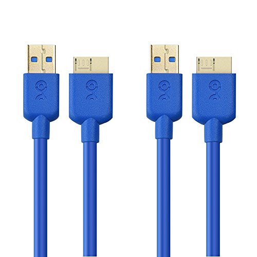 Product Cover Cable Matters 2-Pack Micro USB 3.0 Cable (USB to USB Micro B Cable) in Blue 3 Feet