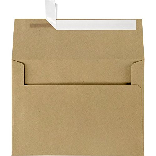 Product Cover LUXPaper A4 Invitation Envelopes for 4 x 6 Cards in 70 lb. Grocery Bag, Printable Envelopes for Invitations, 50 Pack, Envelope Size 4 1/4 x 6 1/4 (Brown)