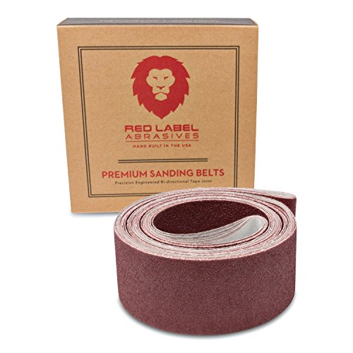 Product Cover Red Label Abrasives 2 X 72 Inch 220 Grit Flexible Aluminum Oxide Multipurpose Sanding Belts, 6 Pack