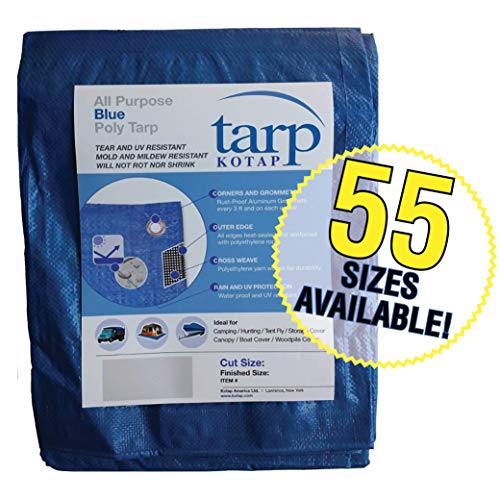 Product Cover Kotap 14-ft x 16-ft General Purpose Blue Poly Tarp, Item: TRA-1416
