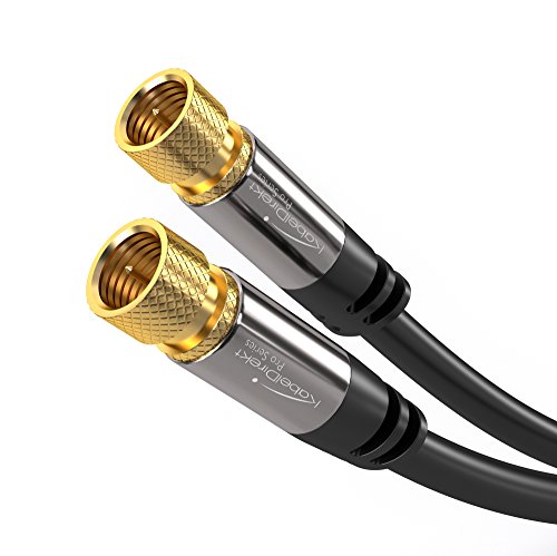 Product Cover KabelDirekt Digital Coaxial Audio Video Cable (15 feet) Satellite Cable Connectors - Coax Male F Connector Pin - Coax Cables for Satellite Television - Pro Series