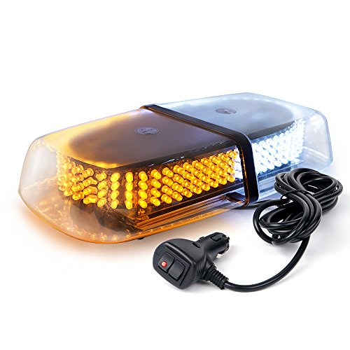 Product Cover Xprite 240 LED White&Amber Roof Top LED Emergency Strobe Lights Mini Bar for Cars Trucks Snow Plow Vehicles Warning Caution Lights w/Magnetic Base