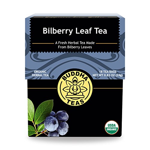 Product Cover Organic Bilberry Leaf Tea - Kosher, Caffeine-Free, GMO-Free - 18 Bleach-Free Tea Bags