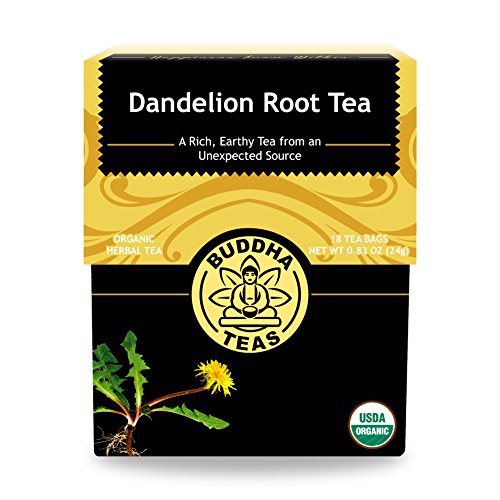 Product Cover Organic Dandelion Root Tea - 18 Bleach-Free Tea Bags - Caffeine-Free Tea with a Rich, Earthy Taste, Natural Source of Vitamins, Minerals, and Antioxidants, Kosher, GMO-Free