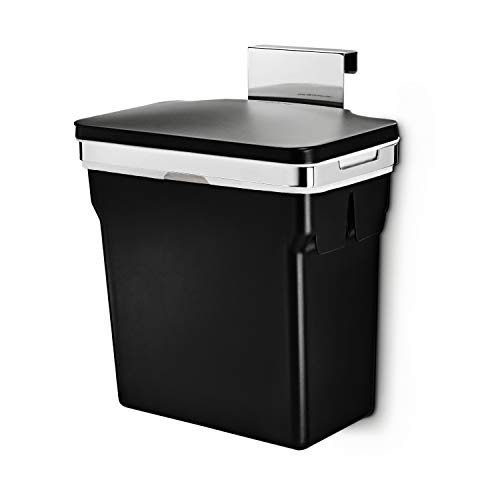 Product Cover simplehuman 10 Liter / 2.6 Gallon In-Cabinet Trash Can, Heavy-Duty Steel Frame, Black