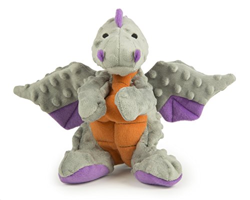 Product Cover goDog Dragon with Chew Guard Technology Tough Plush Dog Toy, Gray, Large