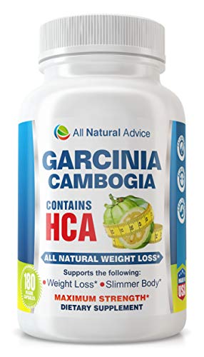 Product Cover All Natural Advice Garcinia Cambogia Extract with Pure HCA 180 Capsules. The most effective All Natural Weight Loss Aid