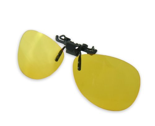 Product Cover Costyle Yellow Night Vision Retro Polarized Clip-on Flip-up Plastic Sunglasses for Driving Traveling