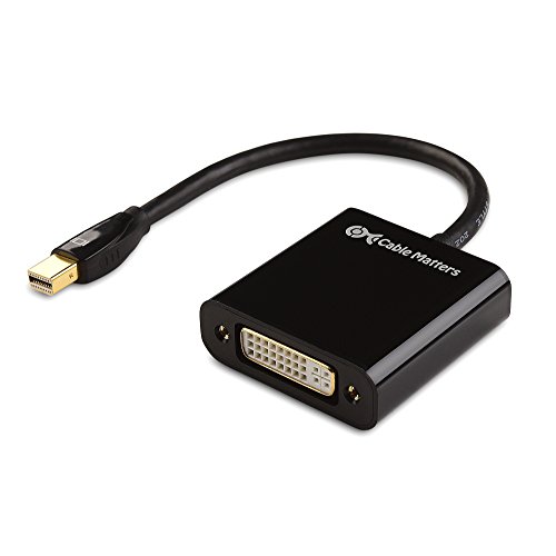 Product Cover Cable Matters Mini DisplayPort to DVI Adapter (Mini DP to DVI) in Black - Thunderbolt | Thunderbolt 2 Port Compatible