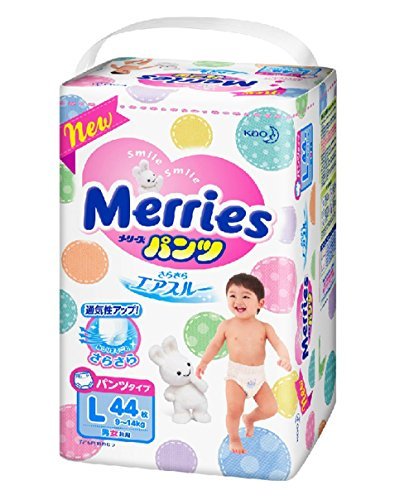 Product Cover KAO Diapers Merries Sarasara Air Through Pants L-size (9~14kg) 44sheets, Parallel Import Product, Made In Japan