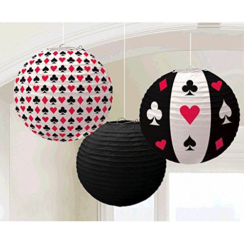 Product Cover Casino Round Printed Paper Party Lanterns, 9.5