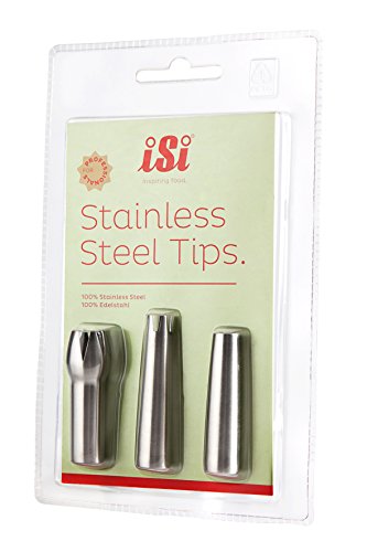 Product Cover iSi Best Selling Professional Quality Stainless Steel Replacement Decorator Tips - Set of Three, Tulip, Star and Straight Great for a Variety of Applications