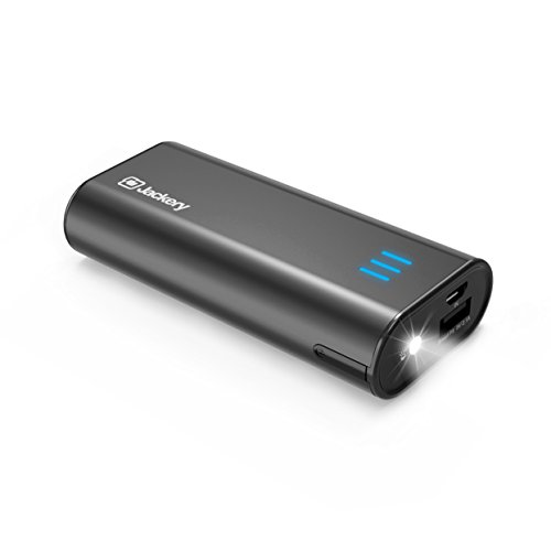 Product Cover Jackery Portable Charger Bar Power Outdoors 6000mAh Pocket-Sized External Battery Pack Fast Charger Power Bank with Emergency LED Flashlight for iPhone, Samsung and Other Devices - Black