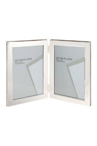 Product Cover Viceni Silver Plated Double Aperture Picture Photo Frame, 2.5 by 3.5-Inch