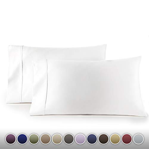 Product Cover HC Collection 1500 Thread Count Egyptian Quality 2pc set of Pillow Cases, Silky Soft & Wrinkle Free-Queen Size (Standard), White