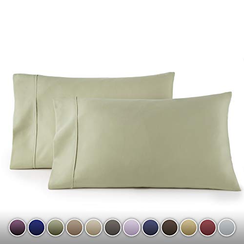 Product Cover HC COLLECTION 1500 Thread Count Egyptian Quality 2pc Set of Pillow Cases, Silky Soft & Wrinkle Free-King Size, Sage Green