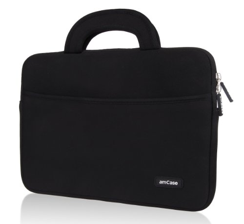 Product Cover amCase Chromebook Case-11.6 to 12 inch Neoprene Travel Sleeve with Handle-Black