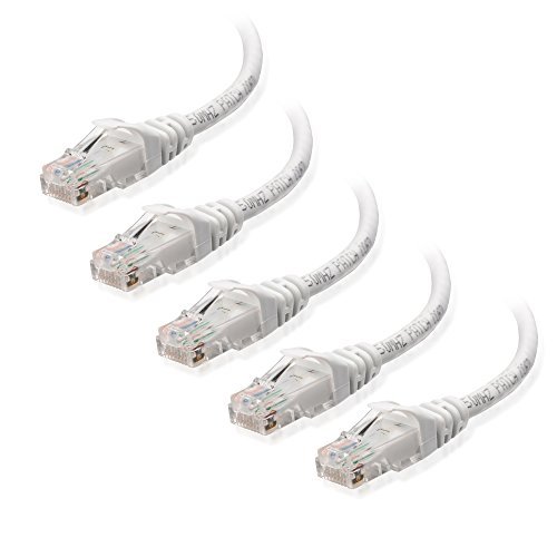 Product Cover Cable MattersÂ® 5-Pack, Cat6 Snagless Ethernet Patch Cable in White 10 Feet