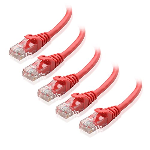 Product Cover Cable Matters 160001-RED-3 Cat6 Snagless Ethernet Patch Cable 5-Pack (Red, 3 Feet)