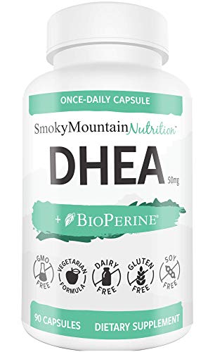 Product Cover DHEA 50mg Supplement 90 Capsules (Dehydroepiandrosterone) for Body Building, Hormone Balance, Lean Muscle Mass, Bone Strength and Healthy Aging. Soy-Free, Dairy-Free, Non-GMO
