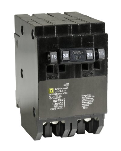 Product Cover Square D by Schneider Electric HOMT1515230CP Homeline 2-15-Amp Single-Pole 1-30-Amp Two-Pole Quad Circuit Breaker