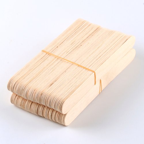Product Cover 100 Large Wax Waxing Wood Body Hair Removal Craft Sticks Applicator Spatula