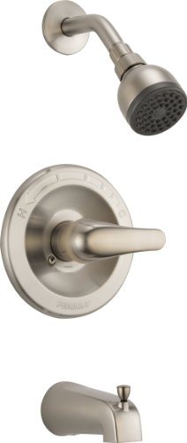 Product Cover Peerless Classic Single-Function Tub and Shower Trim Kit with Single-Spray Shower Head, Brushed Nickel PTT188753-BN (Valve Not Included)