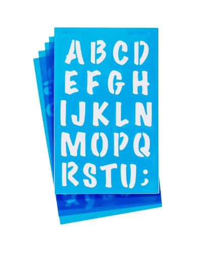 Product Cover Westcott LetterCraft Stencil, Marker Font, 3/4-Inch and 1-Inch Characters (SM134/15839)