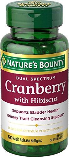 Product Cover Nature's Bounty Cranberry Pills and Hibiscus Herbal Health Supplement, Supports Urinary Health, 60 Softgels