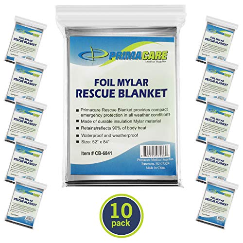 Product Cover Primacare HB-10 Emergency Foil Mylar Thermal Blanket (Pack of 10), 52