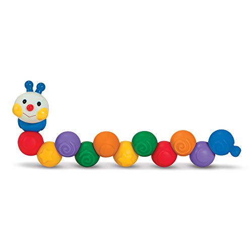 Product Cover Melissa & Doug K's Kids Build an Inchworm Snap-Together Soft Block Set for Baby - Linkable, Twistable, Stackable, Squeezable