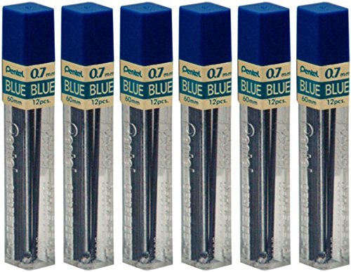 Product Cover 6 Tubes Pentel Ppb7 Blue .7mm Lead 72 Sticks of Blue Lead