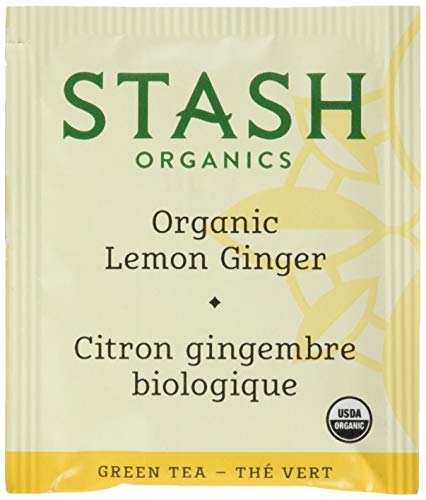 Product Cover Stash Tea Organic Green Tea Bags in Foil, Lemon Ginger, 100 Count