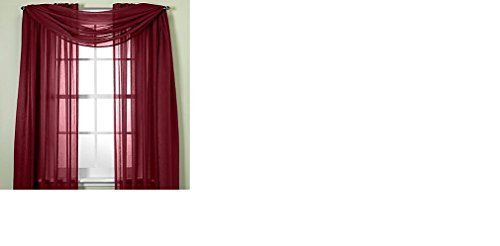 Product Cover MONAGIFTS BURGUNDY Scarf Voile Window Panel Solid sheer valance curtains 216