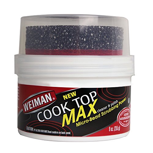 Product Cover Weiman Cooktop Cleaner Max - 9 Ounce - Easily Remove Burned-On Food, Grease and Watermarks, Leaving Your Glass Cook Top Sparkling