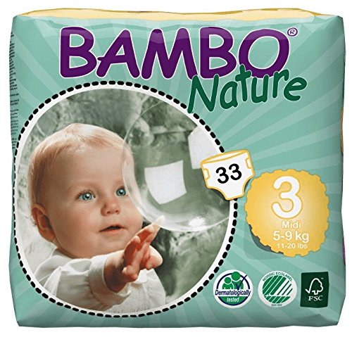 Product Cover Bambo Nature Eco Friendly Baby Diapers Classic for Sensitive Skin, Size 3 (11-20 lbs), 33 Count