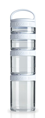 Product Cover Blender Bottle 4-Piece GoStak Twist n' Lock Storage Jars Starter Pack, White