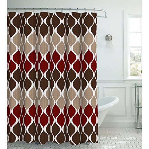 Product Cover Clarisse Faux Linen Textured 70 x 72 in. Shower Curtain with 12 Metal Rings, Espresso