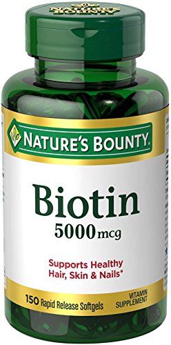 Product Cover Natures Bounty Biotin 5000 Mcg, 150 Softgels Supports Hair, Skin & Nails