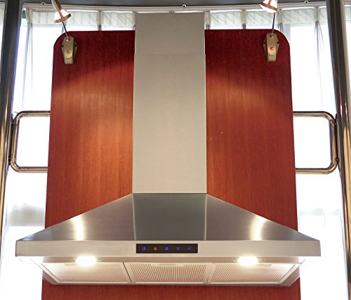 Product Cover Kitchen Bath Collection 30-inch Wall-mounted Stainless Steel Range Hood with Touch Screen, Carbon Filters for Ventless Operation. High-end LED Lights Over 3x Brighter Than Competing Models