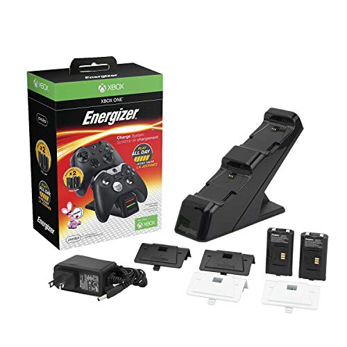 Product Cover PDP Energizer Xbox One Controller Charger with Rechargeable Battery Pack for Two Wireless Controllers Charging Station Black (Package may Vary) - Standard (Black) Edition