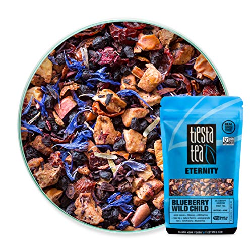 Product Cover Tiesta Tea Blueberry Wild Child, Blueberry Hibiscus Fruit Tea, 30 Servings, 1.8 Ounce Pouch, Caffeine Free, Loose Leaf Fruit Tea Eternity Blend, Non-GMO