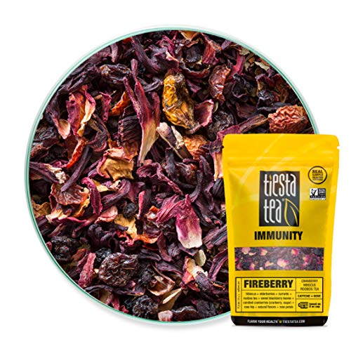 Product Cover Tiesta Tea | Fireberry, Loose Leaf Cranberry Hibiscus Rooibos Tea | All Natural, Caffeine Free, Hibiscus Tea, Immune Boosting | 1.7oz Resealable Pouch - 30 Cups | Hibiscus Rooibos Tea