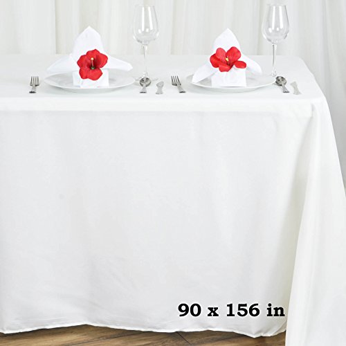 Product Cover LinenTablecloth 90 X 156 in. Rectangular Economy Polyester Tablecloth Ivory