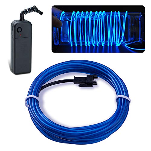 Product Cover Lychee Neon Light El Wire with Battery Pack, 15 Feet, Blue