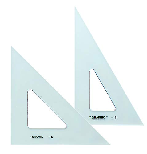 Product Cover Alvin, Transparent Triangle, Economical Drafting Tool, Set of 2 - 6 and 8 Inches
