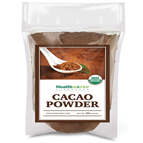 Product Cover Healthworks Cacao Powder (16 Ounces / 1 Pound) | Cocoa Chocolate Substitute | Certified Organic | Sugar-Free, Keto, Vegan & Non-GMO | Peruvian Bean/Nut Origin | Antioxidant Superfood