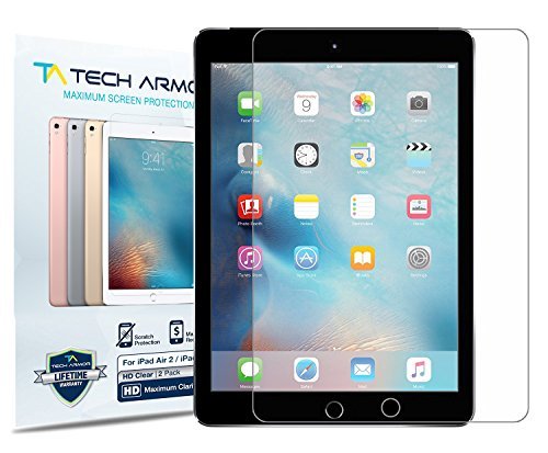 Product Cover iPad Air Screen Protector, Tech Armor High Definition HD-Clear Apple iPad Air/Air 2 Screen Protector [2-Pack]