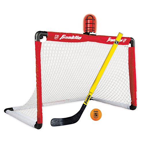 Product Cover Franklin Sports Mini Hockey Goal Set - NHL Light Up Knee Hockey Goal and Stick Set with Hockey Ball - Perfect for Indoor Floor Hockey and Knee Hockey