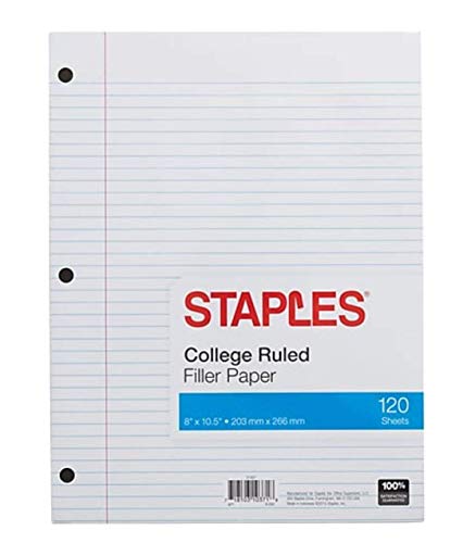 Product Cover Staples College Ruled Filler Paper, 8